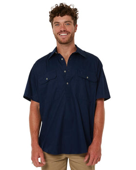 Closed Front SS Shirt - French Navy - AJP Industrial Supplies - ritemate - rm200cfs - french - navy - s