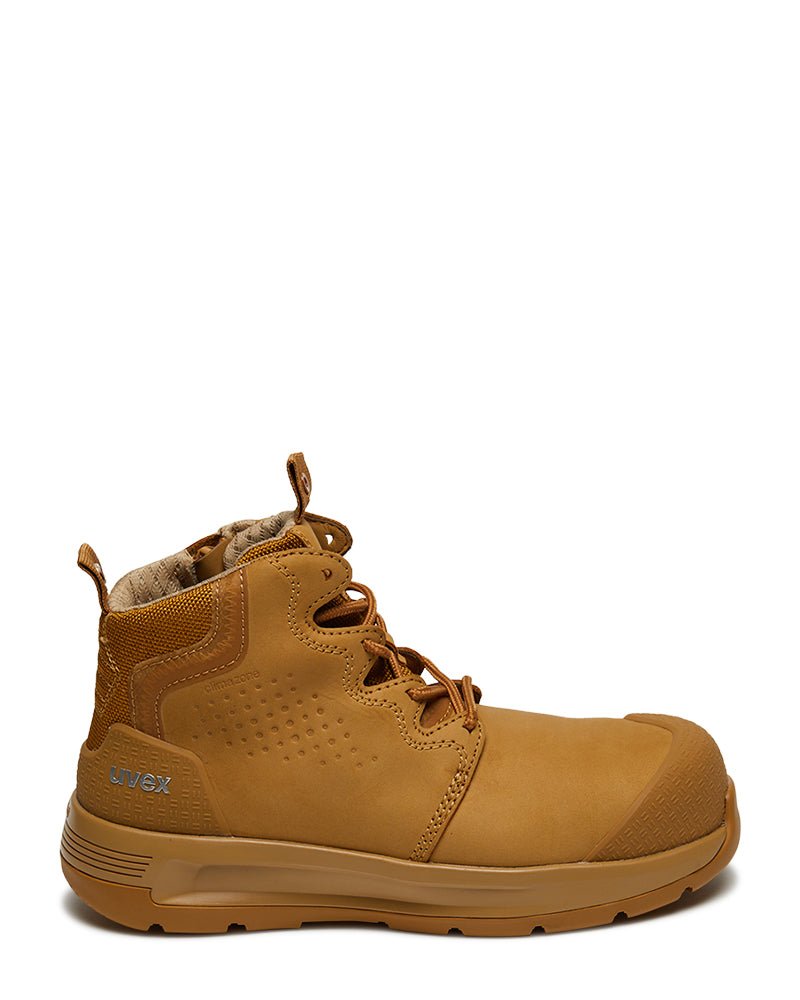 2 x - flow zip side safety boot - Tan - AJP Industrial Supplies - uvex - 65468 - 6sw