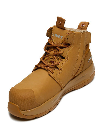 2 x - flow zip side safety boot - Tan - AJP Industrial Supplies - uvex - 65468 - 6sw