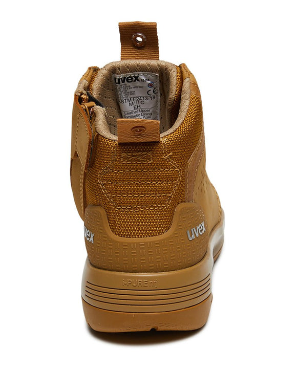 2 x - flow zip side safety boot - Tan - AJP Industrial Supplies - uvex - 65468 - 6sw
