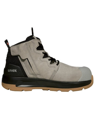 2 x - flow Zip Side Safety Boot - Wolf Grey - AJP Industrial Supplies - uvex - 65478 - 7sw