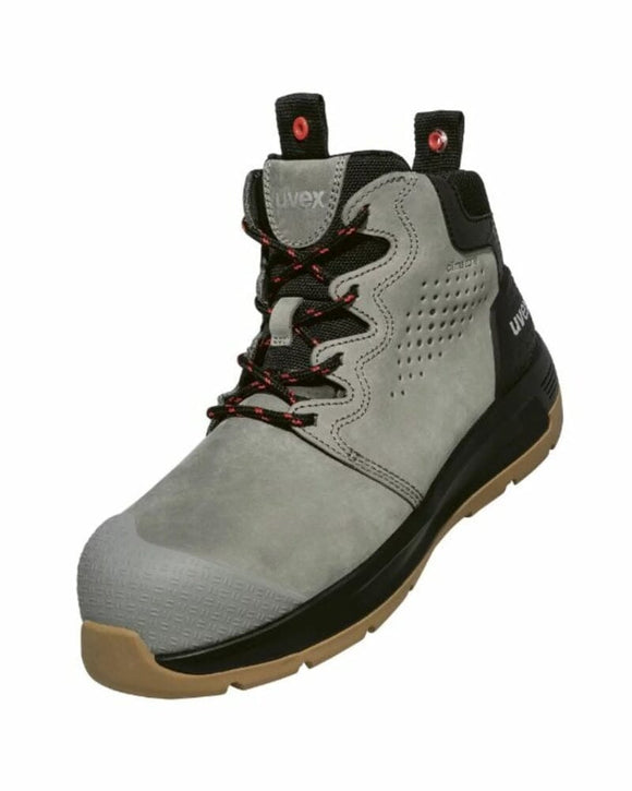 2 x - flow Zip Side Safety Boot - Wolf Grey - AJP Industrial Supplies - uvex - 65478 - 7sw