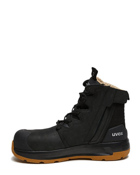 3 x - flow zip side safety boot - Black/Tan - AJP Industrial Supplies - uvex - 65428 - 6sw