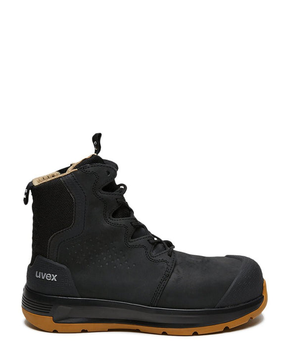 3 x - flow zip side safety boot - Black/Tan - AJP Industrial Supplies - uvex - 65428 - 6sw