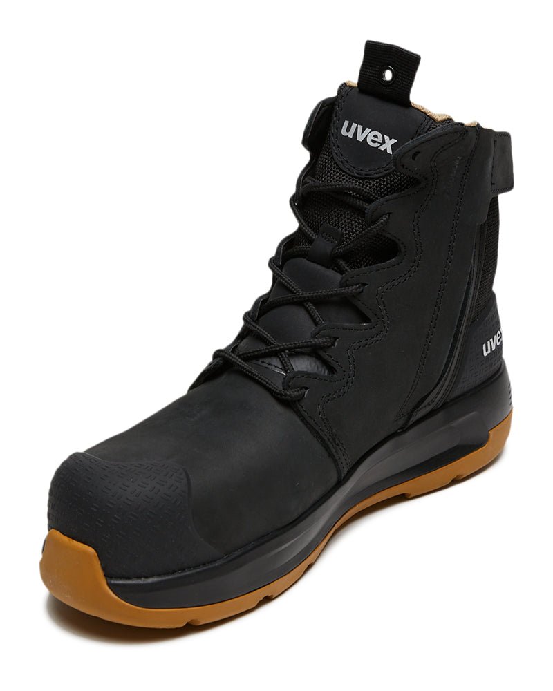 3 x - flow zip side safety boot - Black/Tan - AJP Industrial Supplies - uvex - 65428 - 6sw