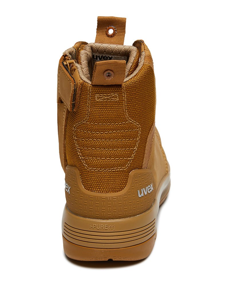 3 x - flow zip side safety boot - Tan - AJP Industrial Supplies - uvex - 65458 - 4sw
