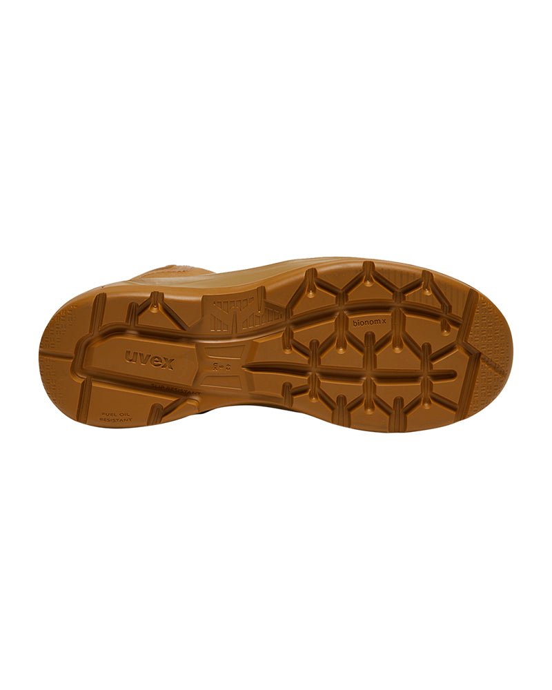 3 x - flow zip side safety boot - Tan - AJP Industrial Supplies - uvex - 65458 - 4sw