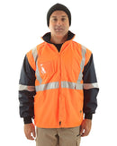 5 in 1 Rain Jacket - Orange/Navy - AJP Industrial Supplies - bisley - bk6975 - on - xs