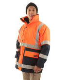 5 in 1 Rain Jacket - Orange/Navy - AJP Industrial Supplies - bisley - bk6975 - on - xs