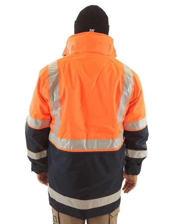 5 in 1 Rain Jacket - Orange/Navy - AJP Industrial Supplies - bisley - bk6975 - on - xs