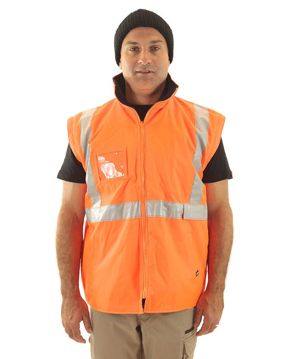 5 in 1 Rain Jacket - Orange/Navy - AJP Industrial Supplies - bisley - bk6975 - on - xs