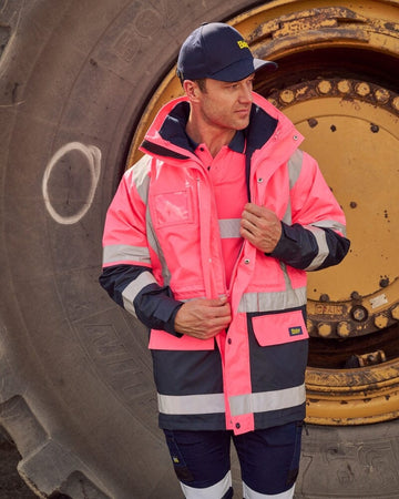 5 in 1 Rain Jacket * - Pink/Navy - AJP Industrial Supplies - bisley - bk6975 - tt21 - xs