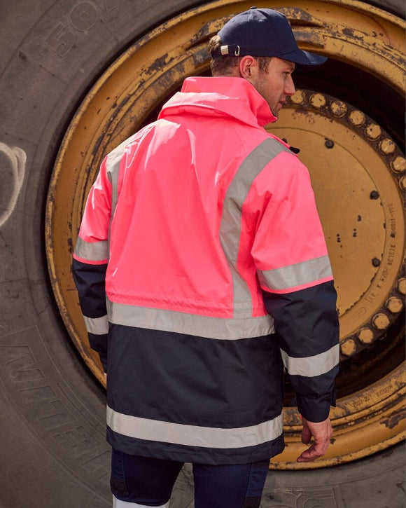 5 in 1 Rain Jacket * - Pink/Navy - AJP Industrial Supplies - bisley - bk6975 - tt21 - xs