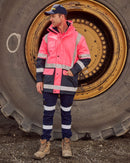 5 in 1 Rain Jacket * - Pink/Navy - AJP Industrial Supplies - bisley - bk6975 - tt21 - xs