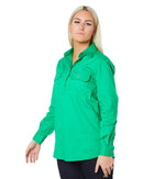 Ladies Closed Front Shirt LS - Emerald-3