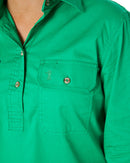 Ladies Closed Front Shirt LS - Emerald-5