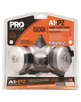 Assembled Half Mask With Cartridges - Black - AJP Industrial Supplies - prochoice - HMA1P2 - blk