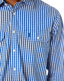 Checked LS Shirt - Blue/White - AJP Industrial Supplies - ritemate - rmpc004 - bw - s
