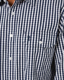 Checked LS Shirt - Navy/White - AJP Industrial Supplies - ritemate - rmpc004 - nw - s
