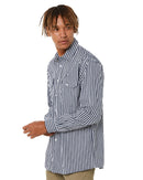 Checked LS Shirt - Navy/White - AJP Industrial Supplies - ritemate - rmpc004 - nw - s