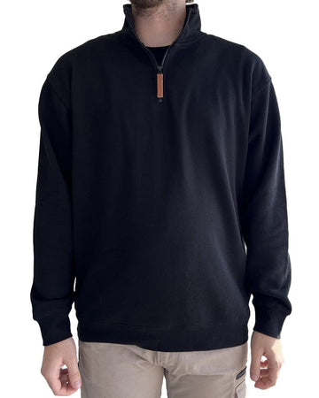 Classic Zipper Fleece Pullover - Black - AJP Industrial Supplies - ritemate - rmpc045 - blk - s