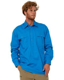 Closed Front Cotton Twill Shirt LS - Azure - AJP Industrial Supplies - ritemate - rm200cf - azure - xs