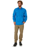 Closed Front Cotton Twill Shirt LS - Azure - AJP Industrial Supplies - ritemate - rm200cf - azure - xs