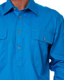 Closed Front Cotton Twill Shirt LS - Azure - AJP Industrial Supplies - ritemate - rm200cf - azure - xs