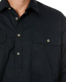Closed Front Cotton Twill Shirt LS - Black - AJP Industrial Supplies - ritemate - rm200cf - black - xs