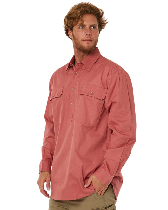 Closed Front Cotton Twill Shirt LS - Canyon - AJP Industrial Supplies - ritemate - rm200cf - canyon - xs