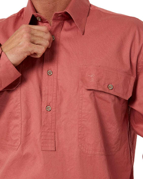 Closed Front Cotton Twill Shirt LS - Canyon - AJP Industrial Supplies - ritemate - rm200cf - canyon - xs