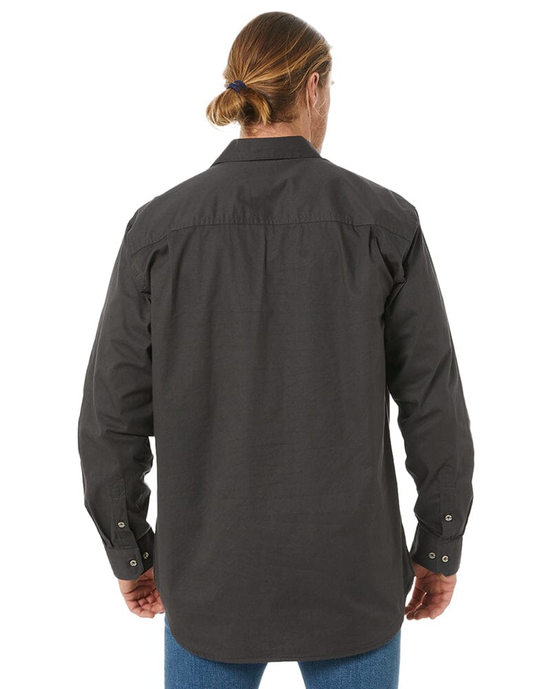 Closed Front Cotton Twill Shirt LS - Charcoal - AJP Industrial Supplies - ritemate - rm200cf - charcoal - s