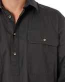 Closed Front Cotton Twill Shirt LS - Charcoal - AJP Industrial Supplies - ritemate - rm200cf - charcoal - s