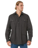 Closed Front Cotton Twill Shirt LS - Charcoal - AJP Industrial Supplies - ritemate - rm200cf - charcoal - s