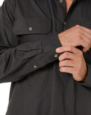 Closed Front Cotton Twill Shirt LS - Charcoal - AJP Industrial Supplies - ritemate - rm200cf - charcoal - s