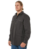 Closed Front Cotton Twill Shirt LS - Charcoal - AJP Industrial Supplies - ritemate - rm200cf - charcoal - s