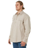 Closed Front Cotton Twill Shirt LS - Clay - AJP Industrial Supplies - ritemate - rm200cf - clay - xs