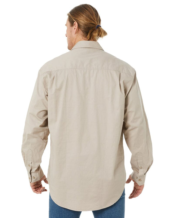 Closed Front Cotton Twill Shirt LS - Clay - AJP Industrial Supplies - ritemate - rm200cf - clay - xs