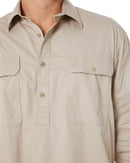 Closed Front Cotton Twill Shirt LS - Clay - AJP Industrial Supplies - ritemate - rm200cf - clay - xs