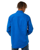 Closed Front Cotton Twill Shirt LS - Cobalt Blue - AJP Industrial Supplies - ritemate - rm200cf - cobalt blue - xs