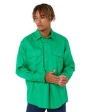 Closed Front Cotton Twill Shirt LS - Emerald - AJP Industrial Supplies - ritemate - rm200cf - emerald - xs