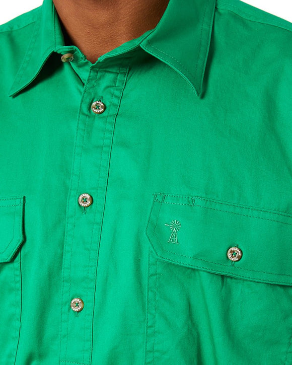 Closed Front Cotton Twill Shirt LS - Emerald - AJP Industrial Supplies - ritemate - rm200cf - emerald - xs
