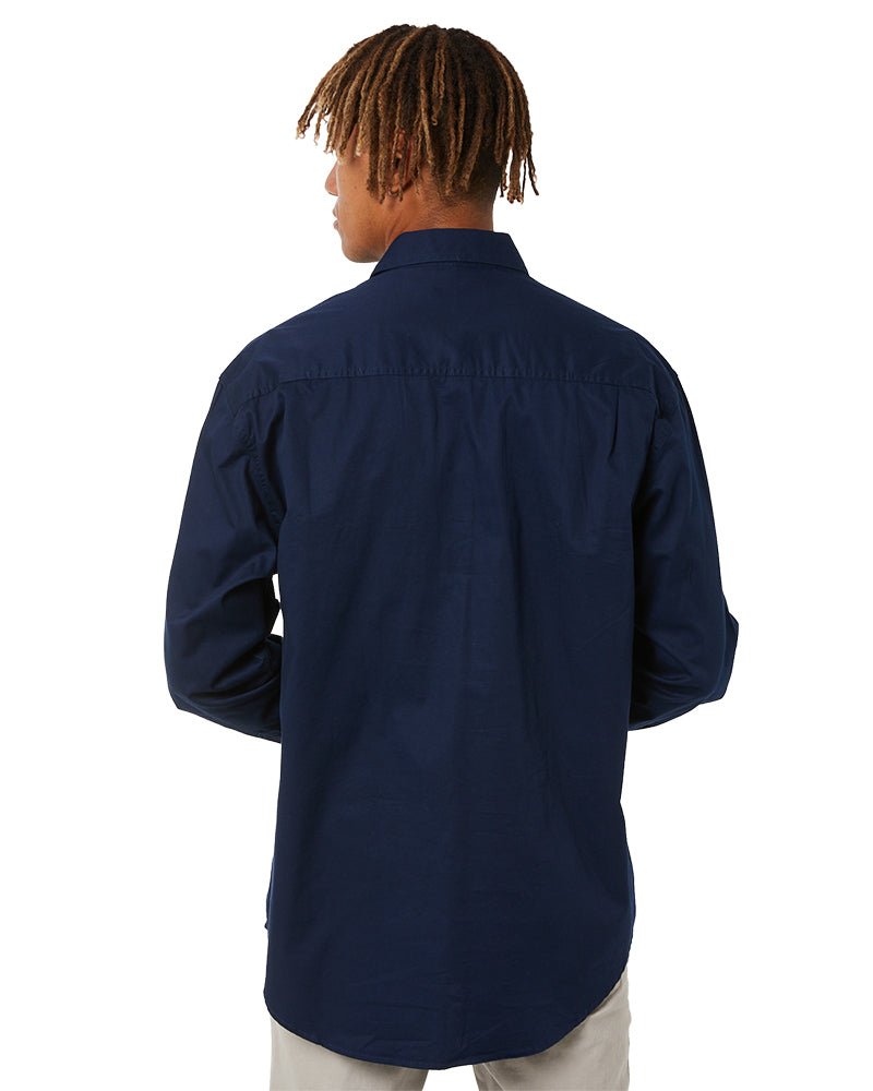 Closed Front Cotton Twill Shirt LS - French Navy - AJP Industrial Supplies - ritemate - rm200cf - fn - xs