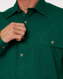Closed Front Cotton Twill Shirt LS - Green - AJP Industrial Supplies - ritemate - rm200cf - green - s
