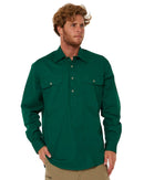 Closed Front Cotton Twill Shirt LS - Green - AJP Industrial Supplies - ritemate - rm200cf - green - s