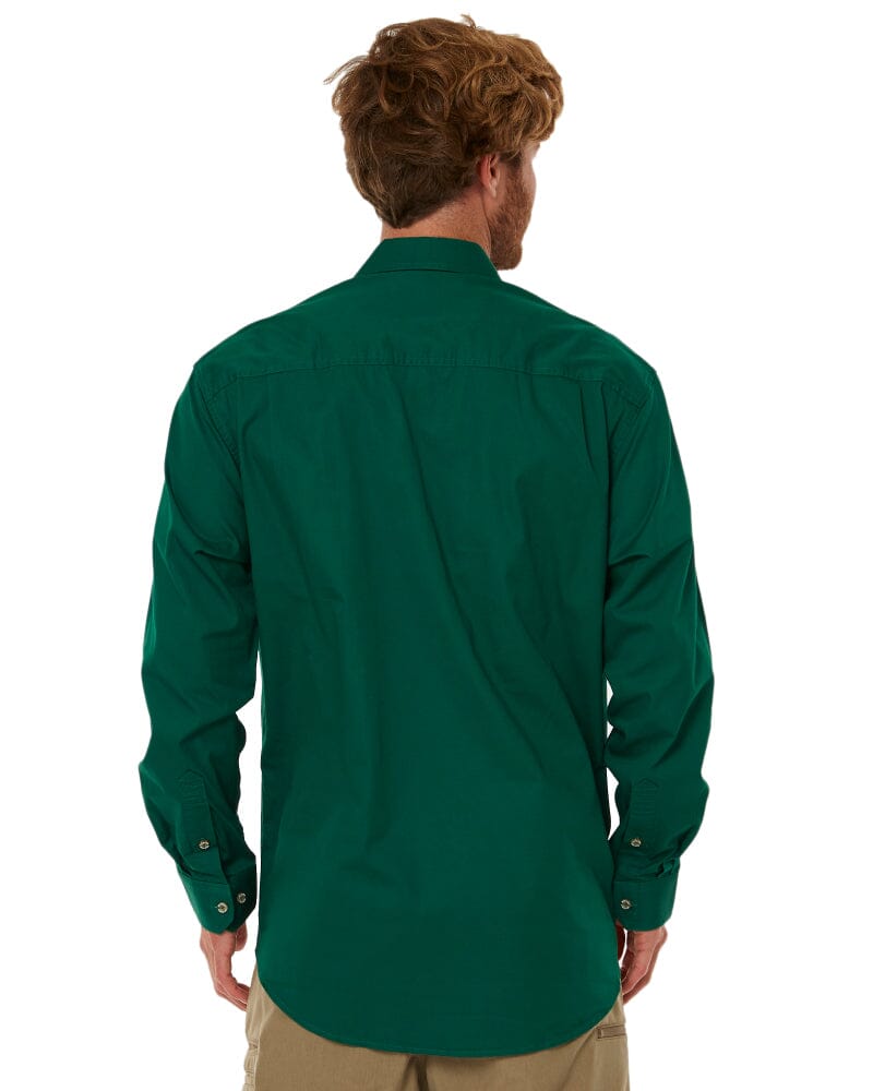 Closed Front Cotton Twill Shirt LS - Green - AJP Industrial Supplies - ritemate - rm200cf - green - s