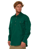 Closed Front Cotton Twill Shirt LS - Green - AJP Industrial Supplies - ritemate - rm200cf - green - s