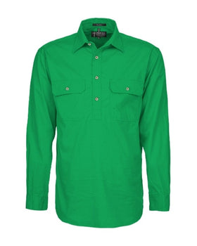 Closed Front Cotton Twill Shirt LS - Kelly Green - AJP Industrial Supplies - ritemate - rm200cf - kelly - green - xs