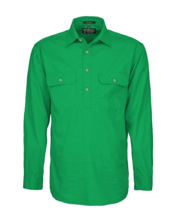 Closed Front Cotton Twill Shirt LS - Kelly Green - AJP Industrial Supplies - ritemate - rm200cf - kelly - green - xs
