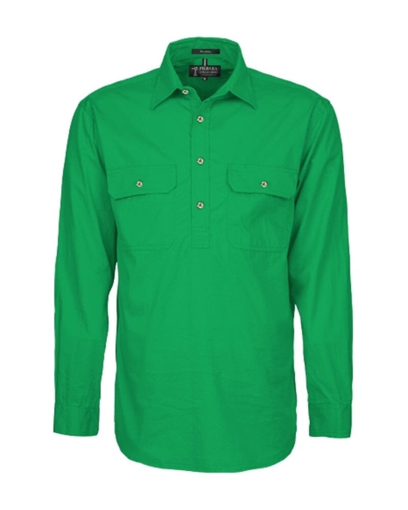Closed Front Cotton Twill Shirt LS - Kelly Green - AJP Industrial Supplies - ritemate - rm200cf - kelly - green - xs